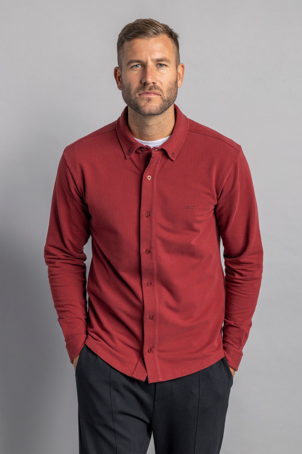 DIRTS Herren vegan Jersey Hemd Royal Burgundy