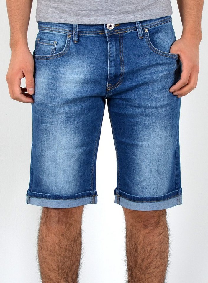 ESRA Jeansshorts Jeans Shorts Herren Jeansshorts Stretch Sommer Hose bis Übergröße Herren Jeans Shorts Herren Sommerhose Stretch Hose Herren Capri Jeans