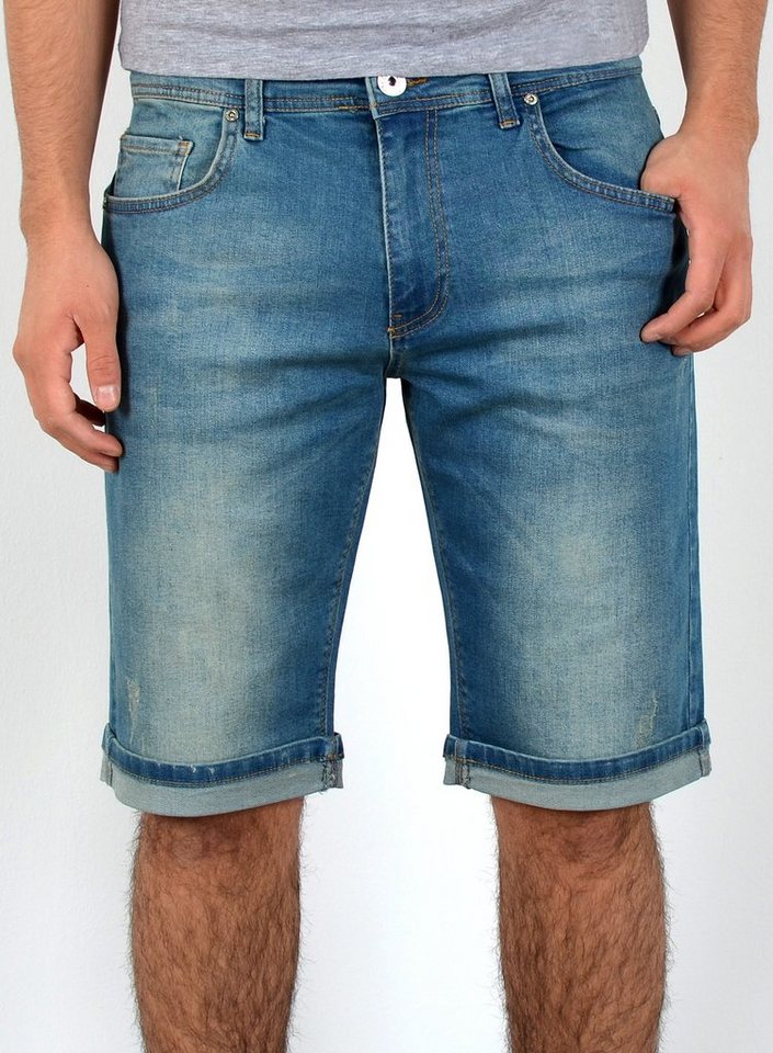 ESRA Jeansshorts Jeans Shorts Herren Jeansshorts Stretch Sommer Hose bis Übergröße Herren Jeans Shorts Herren Sommerhose Stretch Hose Herren Capri Jeans