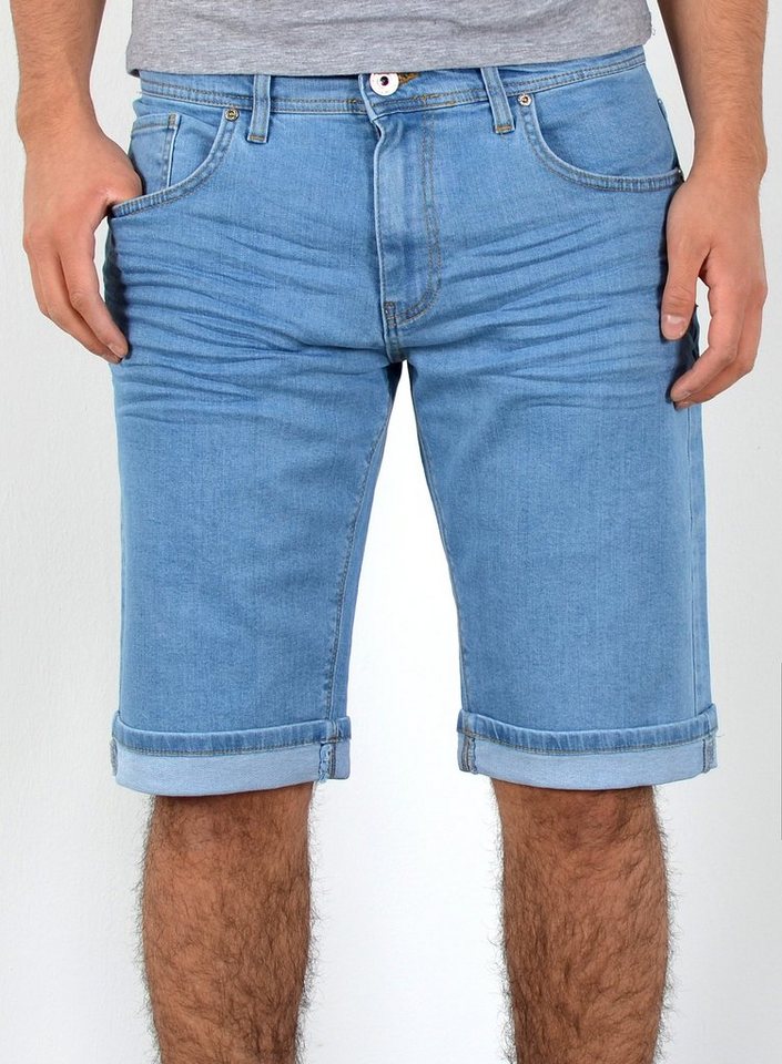 ESRA Jeansshorts Jeans Shorts Herren Jeansshorts Stretch Sommer Hose bis Übergröße Herren Jeans Shorts Herren Sommerhose Stretch Hose Herren Capri Jeans