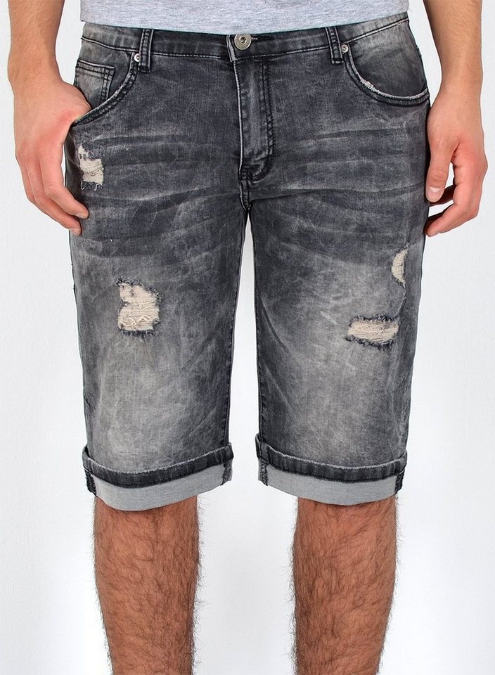 ESRA Jeansshorts Jeans Shorts Herren Jeansshorts Stretch Sommer Hose bis Übergröße Herren Jeans Shorts Herren Sommerhose Stretch Hose Herren Capri Jeans