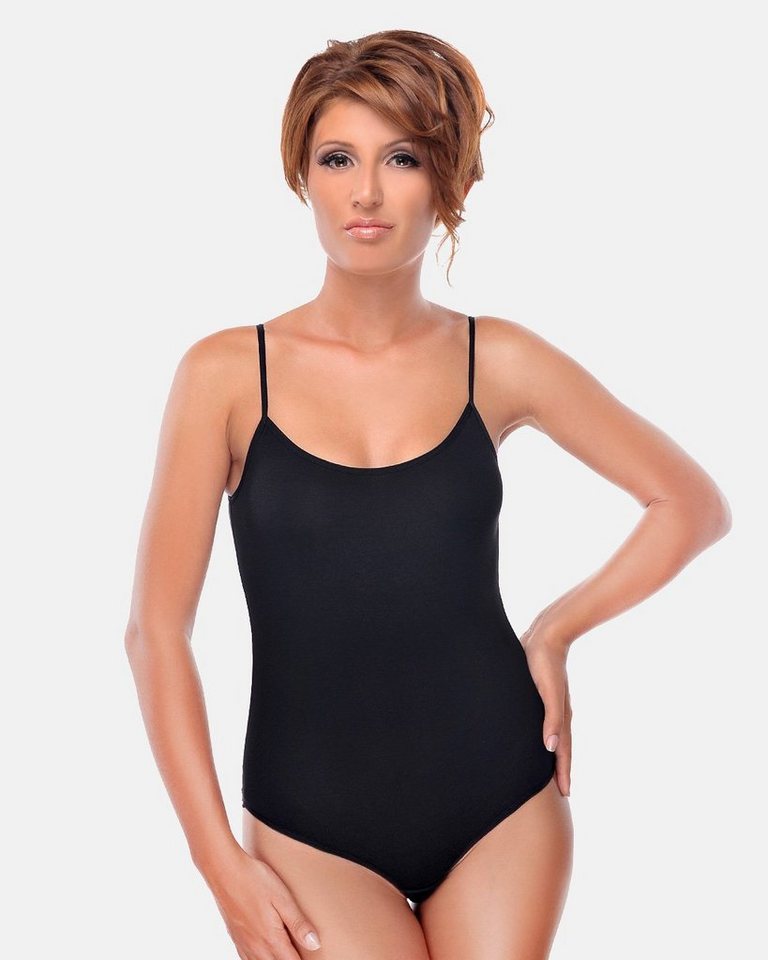 Evoni Body Damen Bodysuit Spagettiträger ärmellos