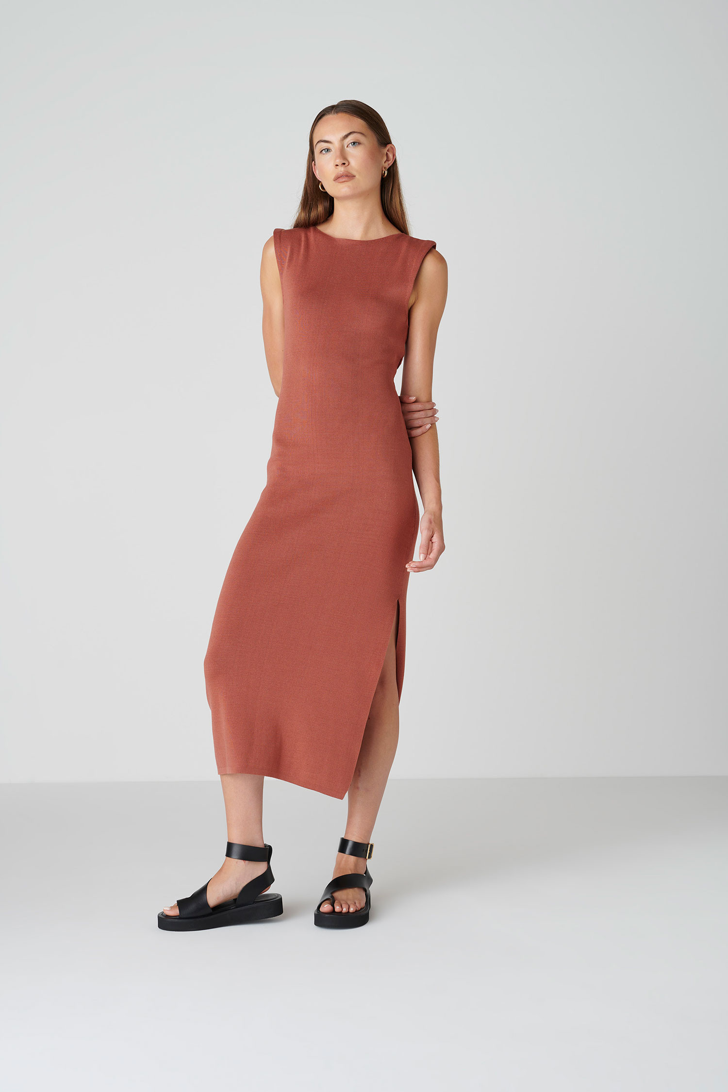Floria Collective Damen vegan Kleid Ana Kupferbraun