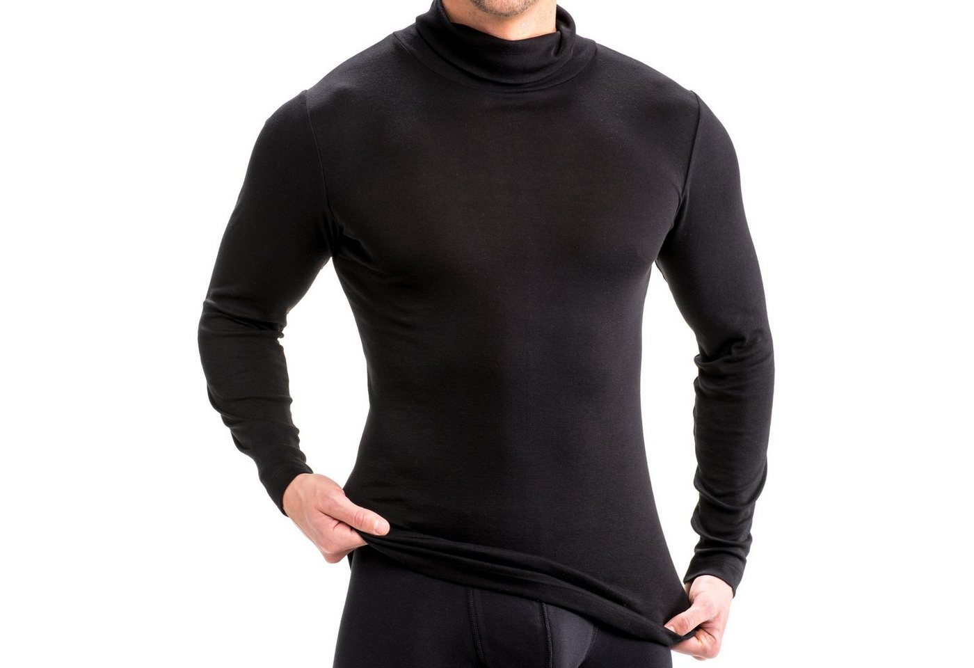 HERMKO Unterziehshirt 16645 Herren langarm Shirt mit Rollkragen