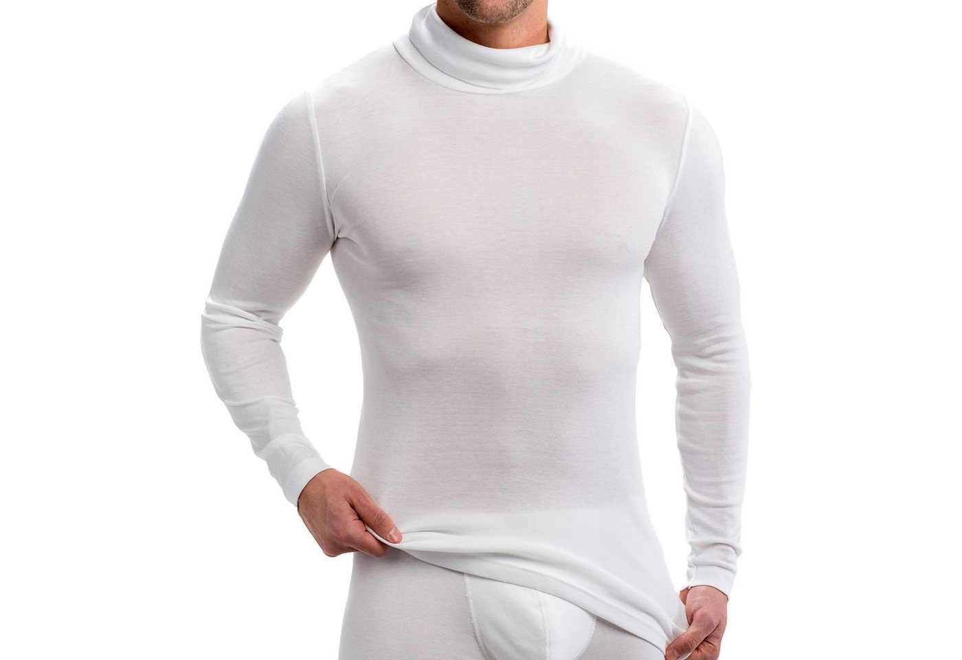 HERMKO Unterziehshirt 16645 Herren langarm Shirt mit Rollkragen