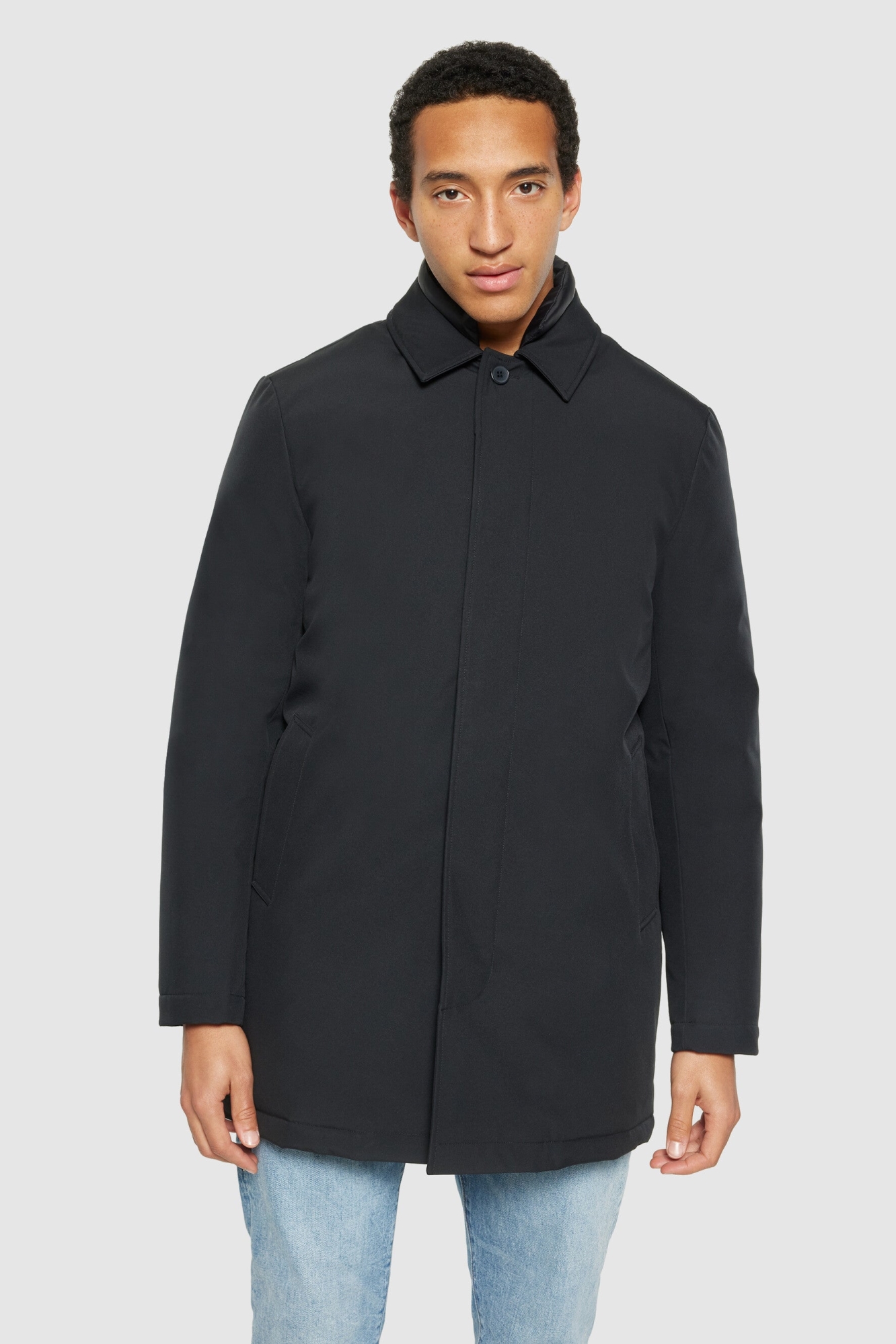 KnowledgeCotton Apparel Herren vegan Jacke Auto Mantel Klima Shell Schwarz Jet