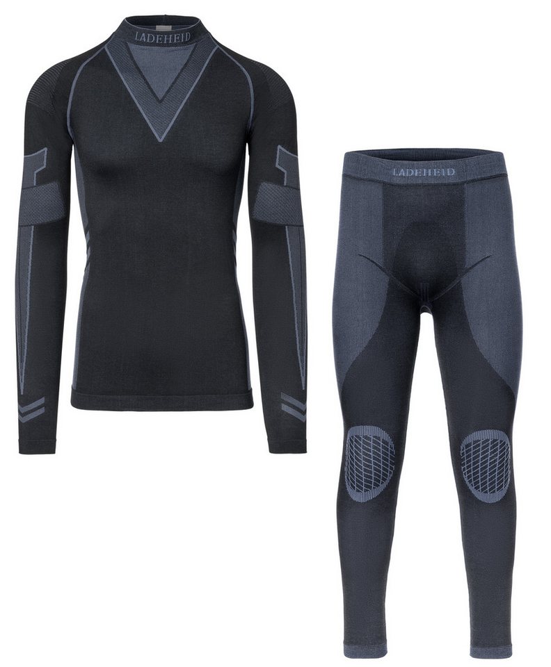Ladeheid Funktionsunterhemd Herren Funktionsunterwäsche SET Shirt Unterhose Thermoaktiv LAGI003 (Set, mit Funktionsunterhose)