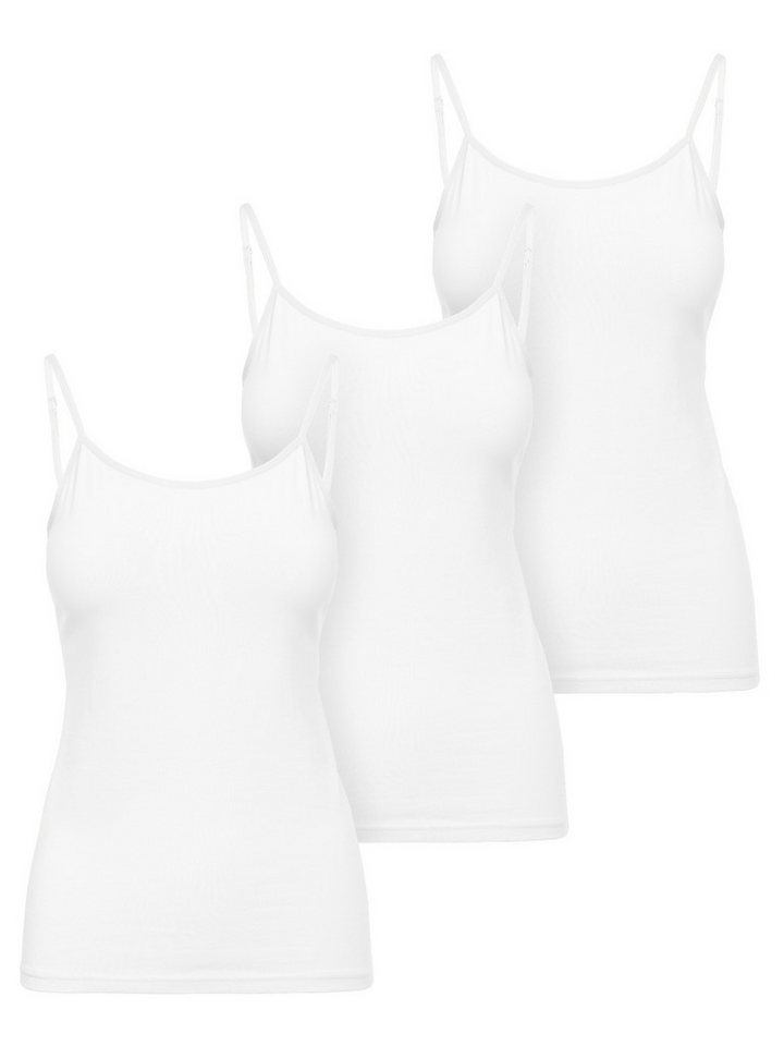 Ladeheid Unterhemd Trägertop Damen Spaghetti Top Set 3 Stück LA40-263 (Set, 3er-Pack)
