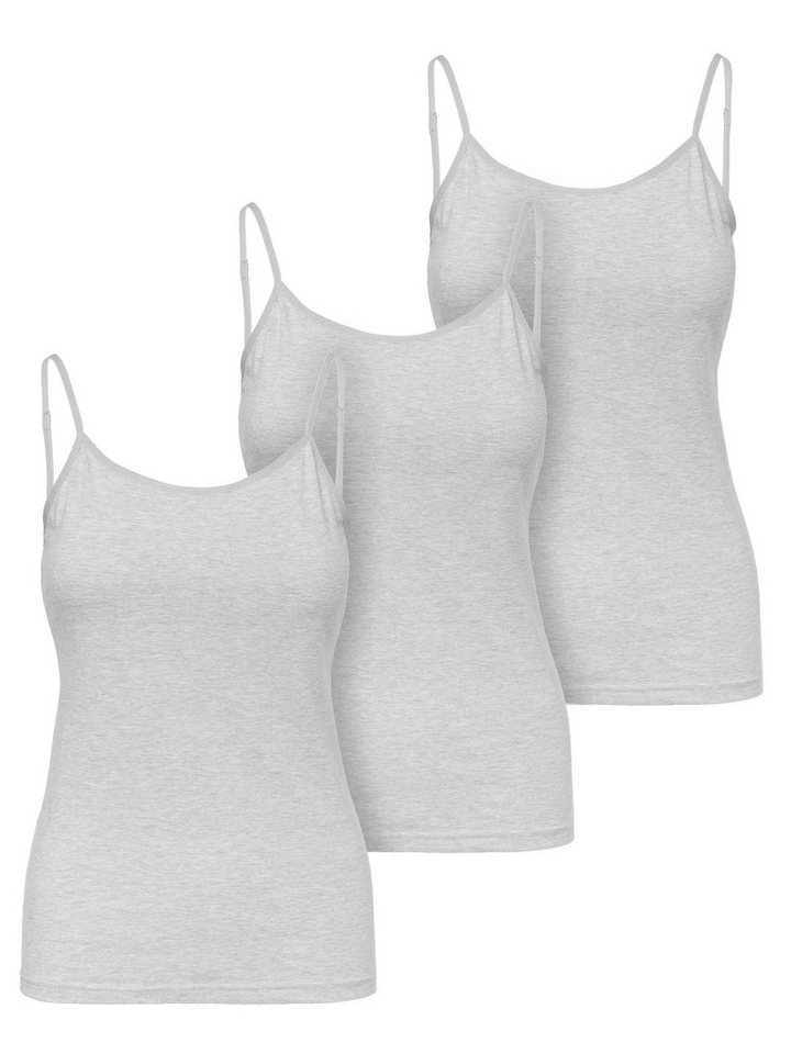 Ladeheid Unterhemd Trägertop Damen Spaghetti Top Set 3 Stück LA40-263 (Set, 3er-Pack)