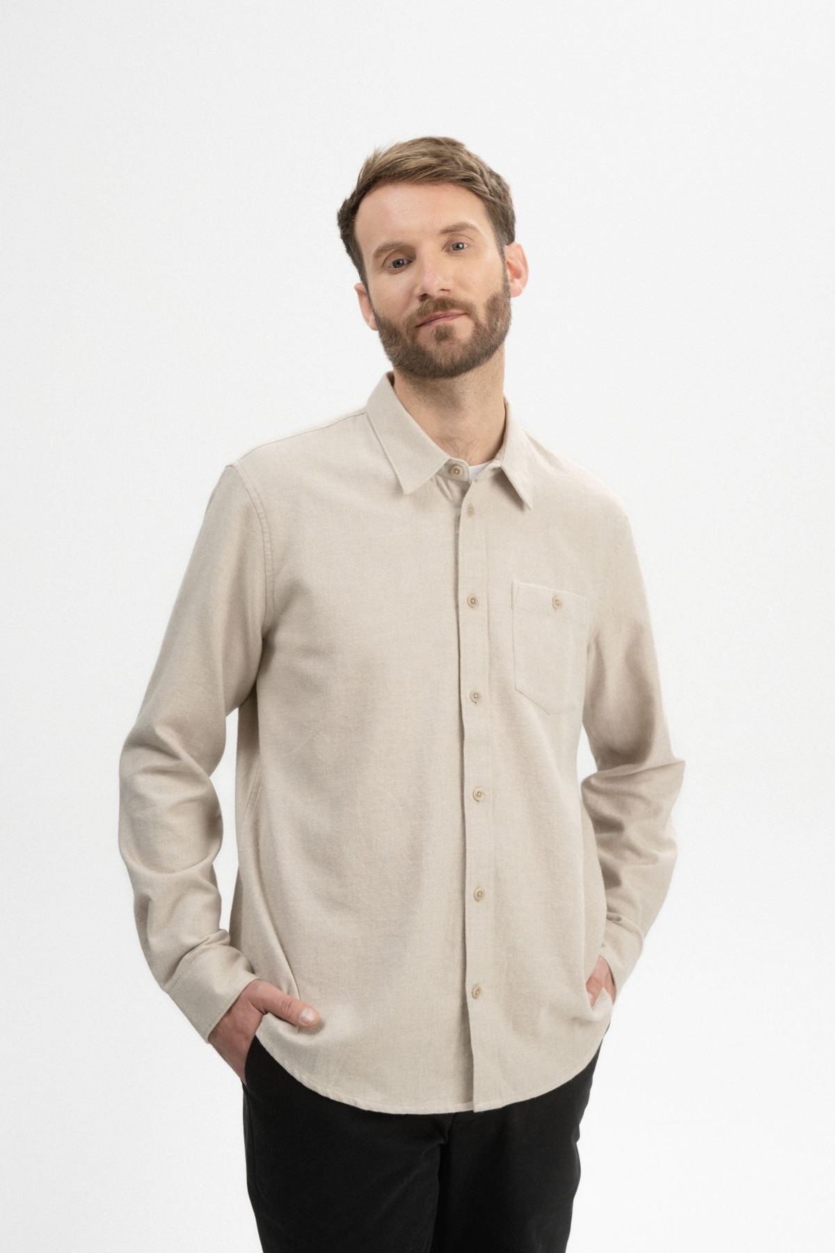 MELA Herren vegan Hemd Flanell Sahel Birke