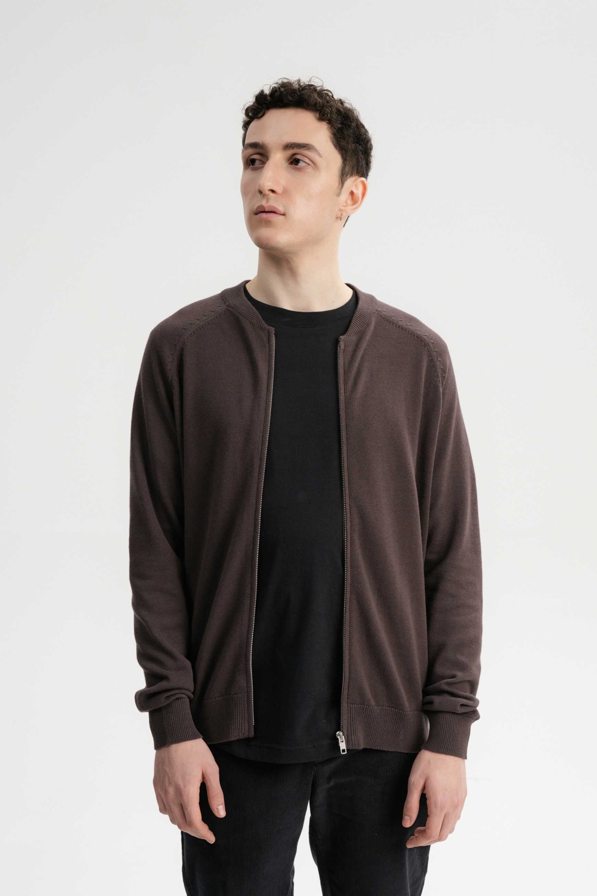 MELA Herren vegan Strickjacke Shamial Dunkelbraun