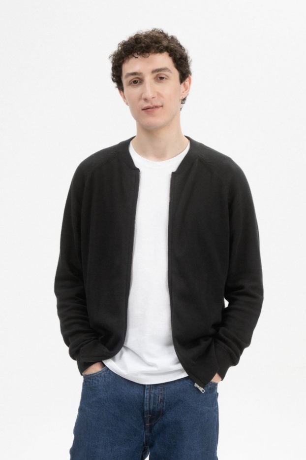 MELA Herren vegan Strickjacke Shamial Schwarz