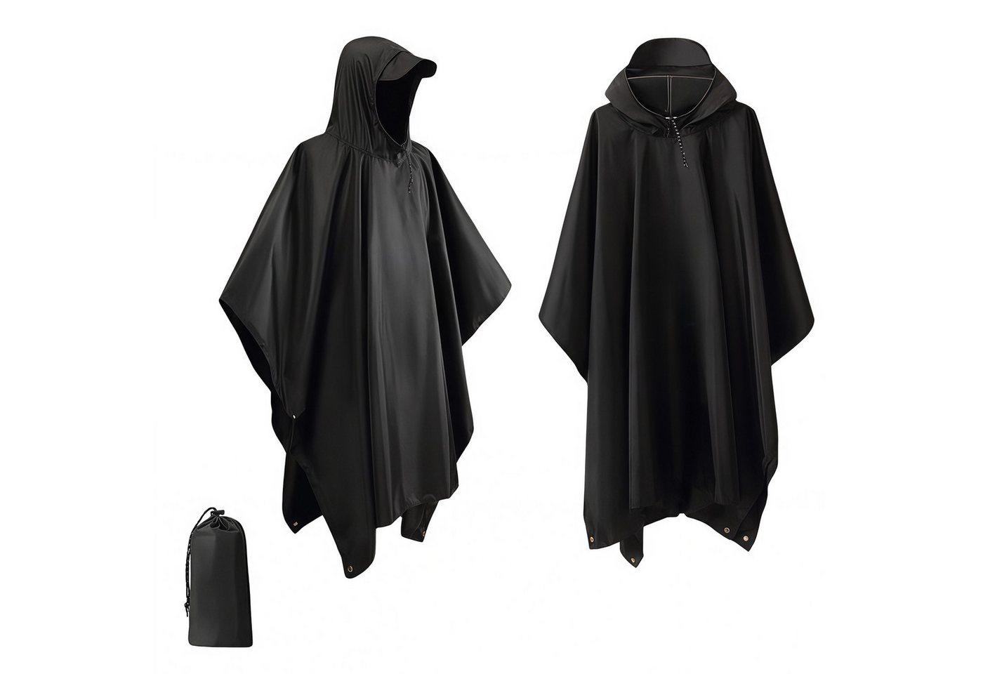 Mutig Regenmantel Leicht Wasserdicht Regenponcho Herren & Damen - Mehrzweck Regenjacke (mit Kapuze Faltbare Tasche für Camping Wandern Hikking, Atmungsaktive 3in1 Regencape)