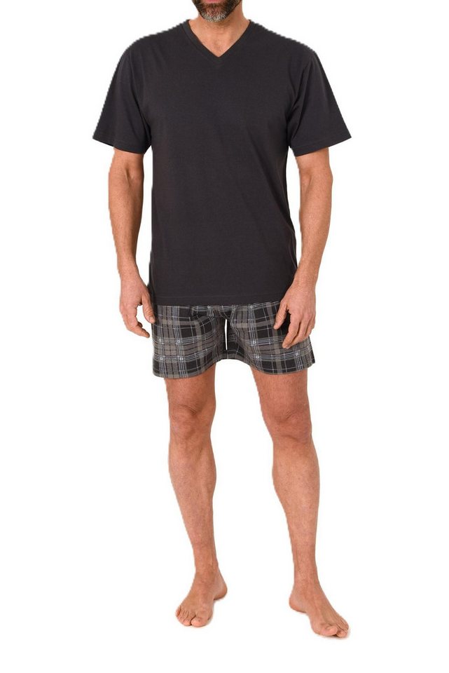 Normann Pyjama Normann Herren Schlafanzug kurzarm Shorty mit Jersey Pyjamahose
