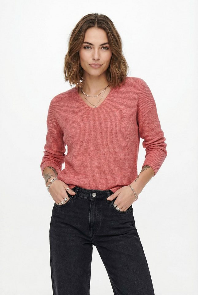 ONLY V-Ausschnitt-Pullover ONLCAMILLA V-NECK L/S PULLOVER KNT NOOS Materialmix, regular fit