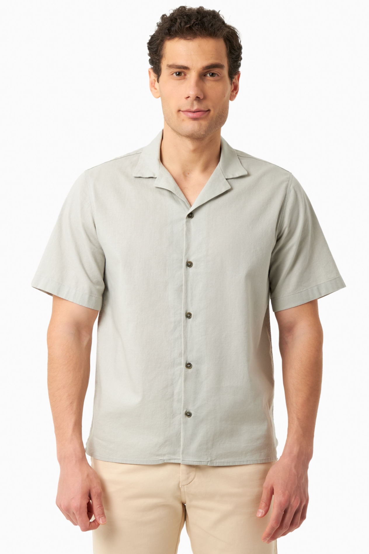 ORGANICATION Herren vegan Hemd Moosgrün