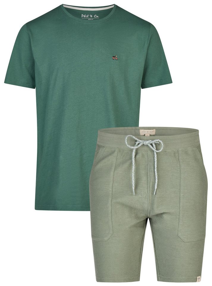 Phil & Co. Shorty Cool Comfort (Set, 2 tlg., 2-teilig) Herren Schlafanzug Pyjama kurz Hmewear Loungewear Baumwolle Kurzarm