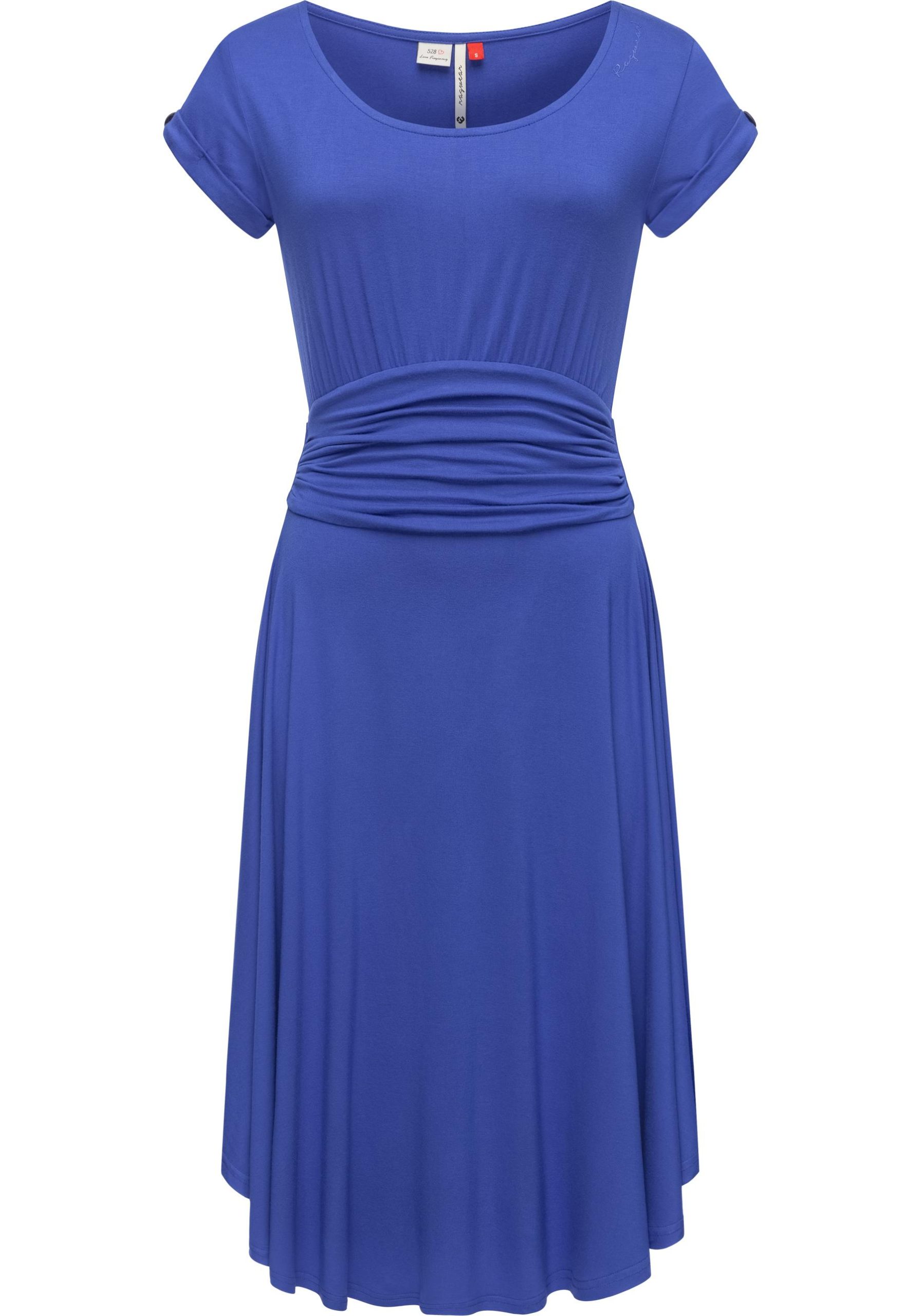 Ragwear Sommerkleid "Yvone Solid" Ohne Taschen leichtes Jersey-Kleid mit Taillengürtel