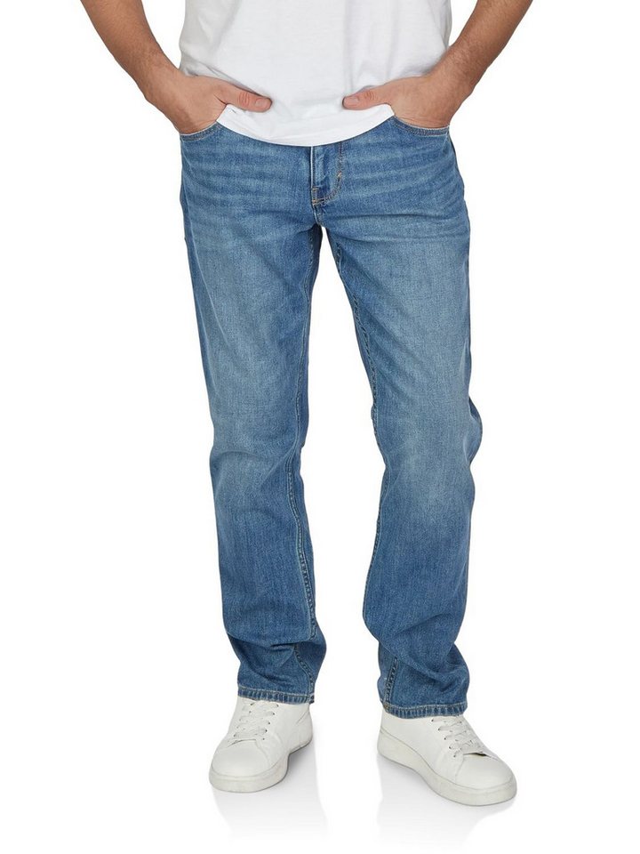TOM TAILOR Straight-Jeans Herren Jeanshose Josch Regular Fit Denim Hose mit Stretch