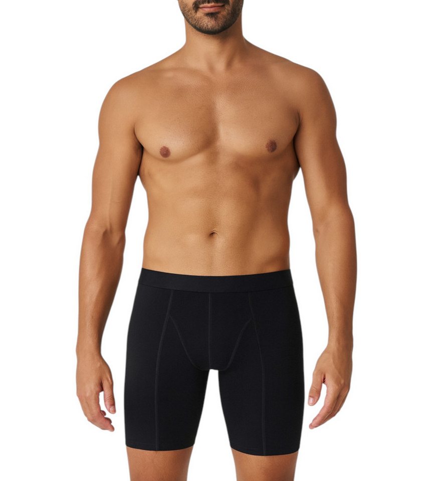 Tutku Elit Langer Boxer 3er-5er Pack Herren Boxershorts langes Bein - Schwarz, Weiß, Navy Blau (3-St) Langes Bein-Design - Elastische Taille