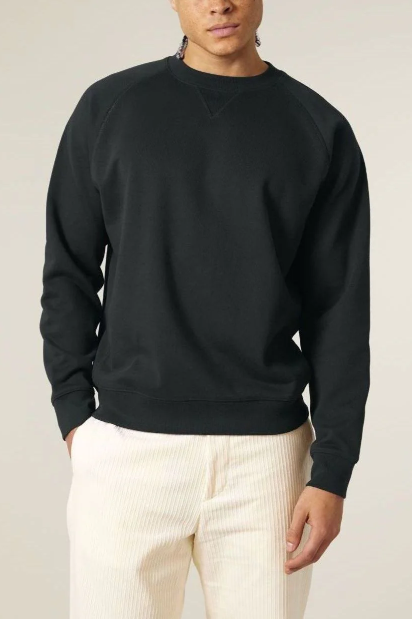 UNIPOLAR Herren vegan Pullover Raglan Knowles Schwarz