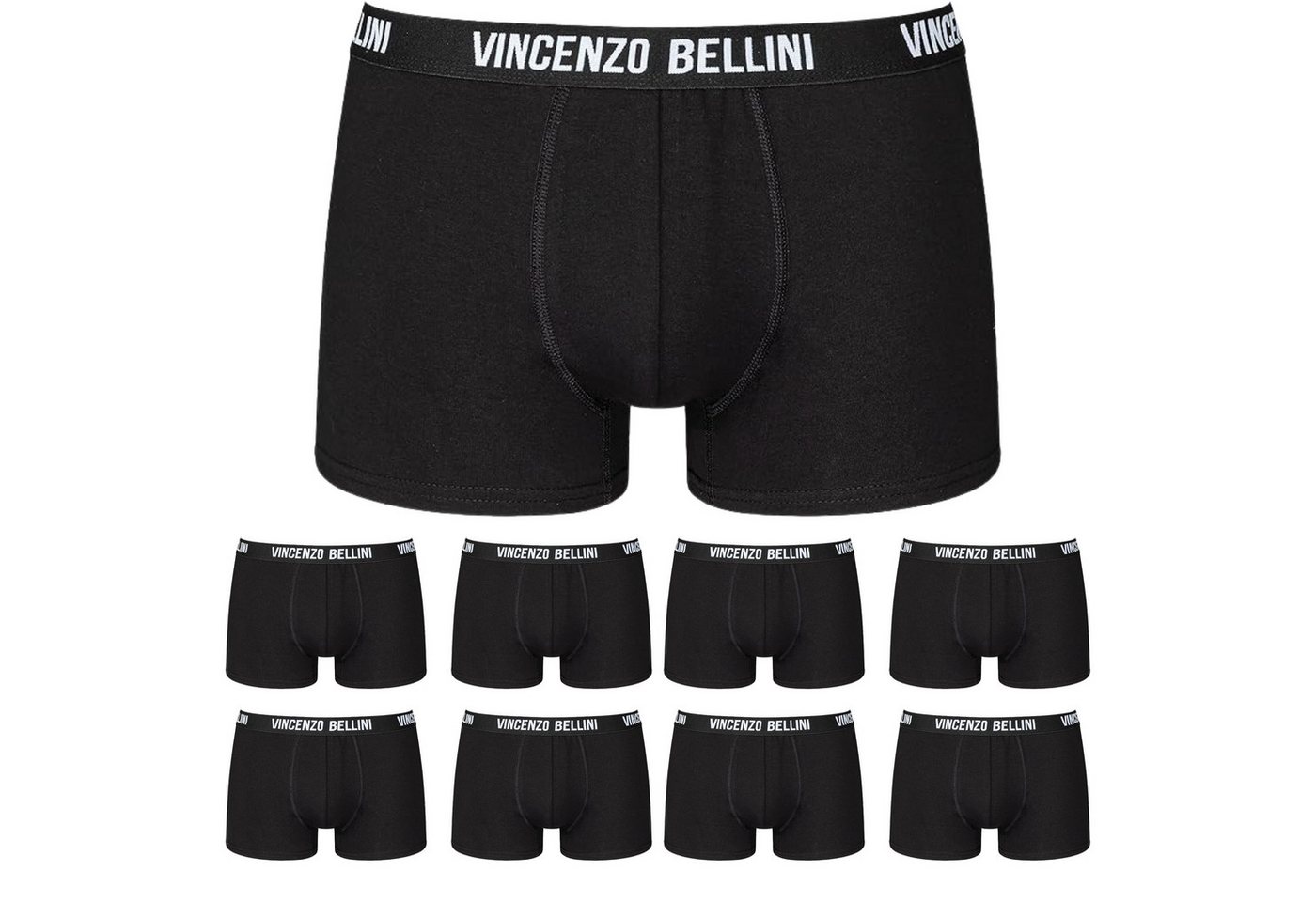 Vincenzo Bellini Boxershorts aus Baumwolle - 3 Farbvarianten - Herren Unterhose (Männer Unterwäsche Spar-Set, 8-St., 8er Set) Doppelt genäht - Ergonomisch & Langlebig - ohne kratzenden Zettel