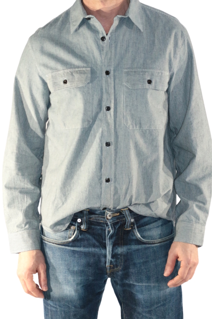 WOTE Herren vegan Hemd Marineblau Weiß