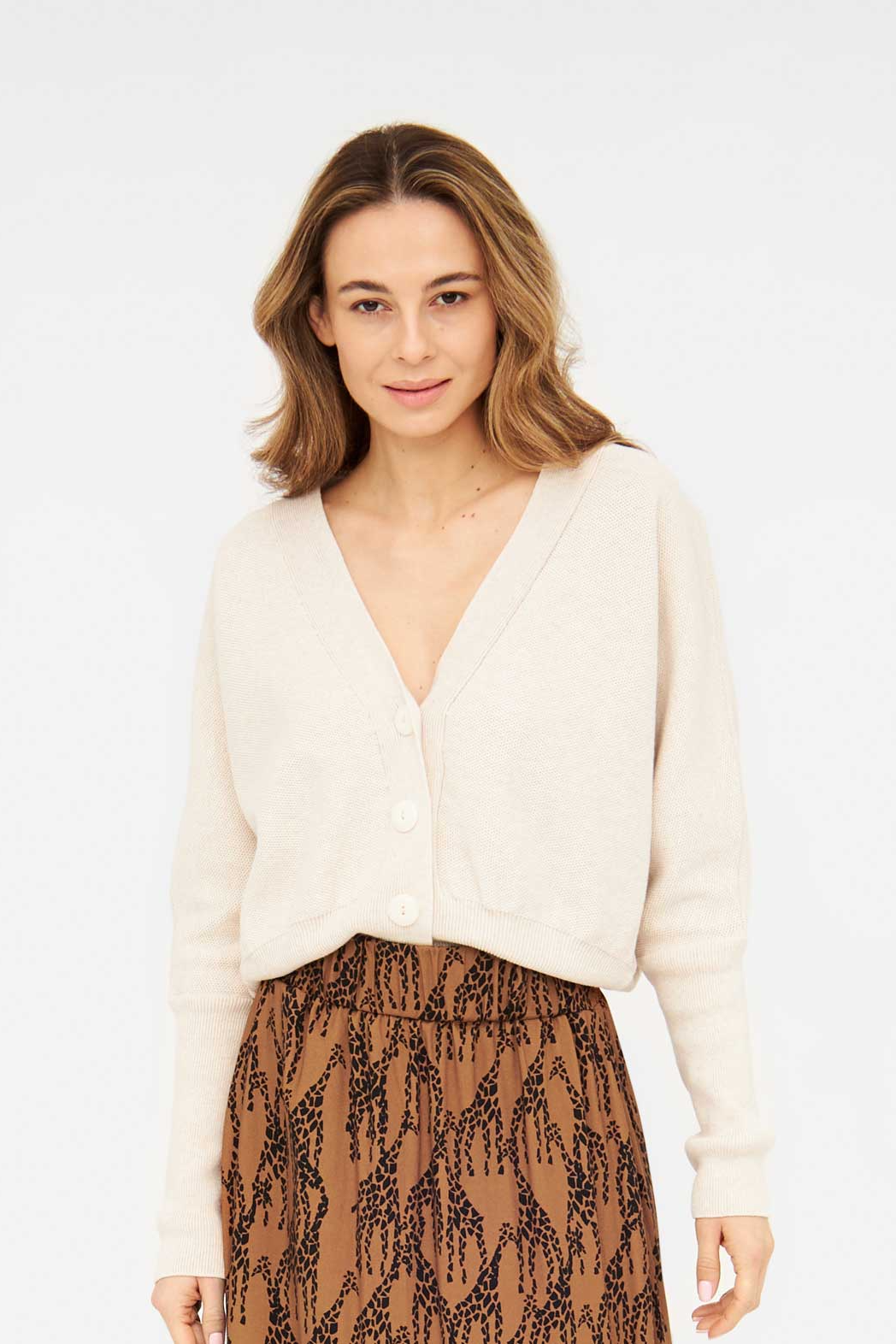 Widda Damen vegan Strickjacke Kara Beige