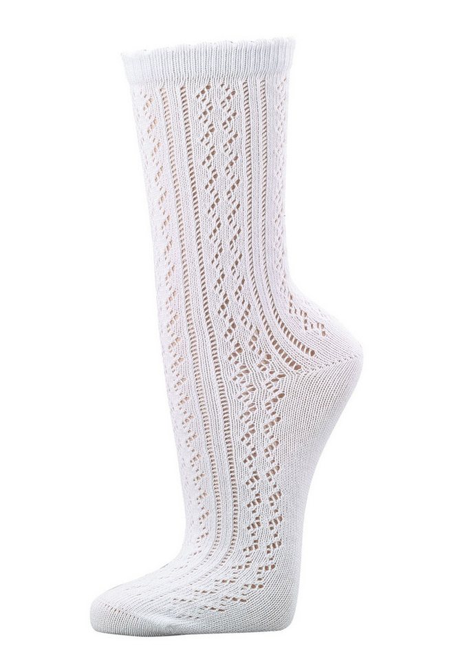 Wowerat Trachtensocken 3 Paar Häkellook-Söckchen für Teenager & Damen Country Socks (3 Paar)