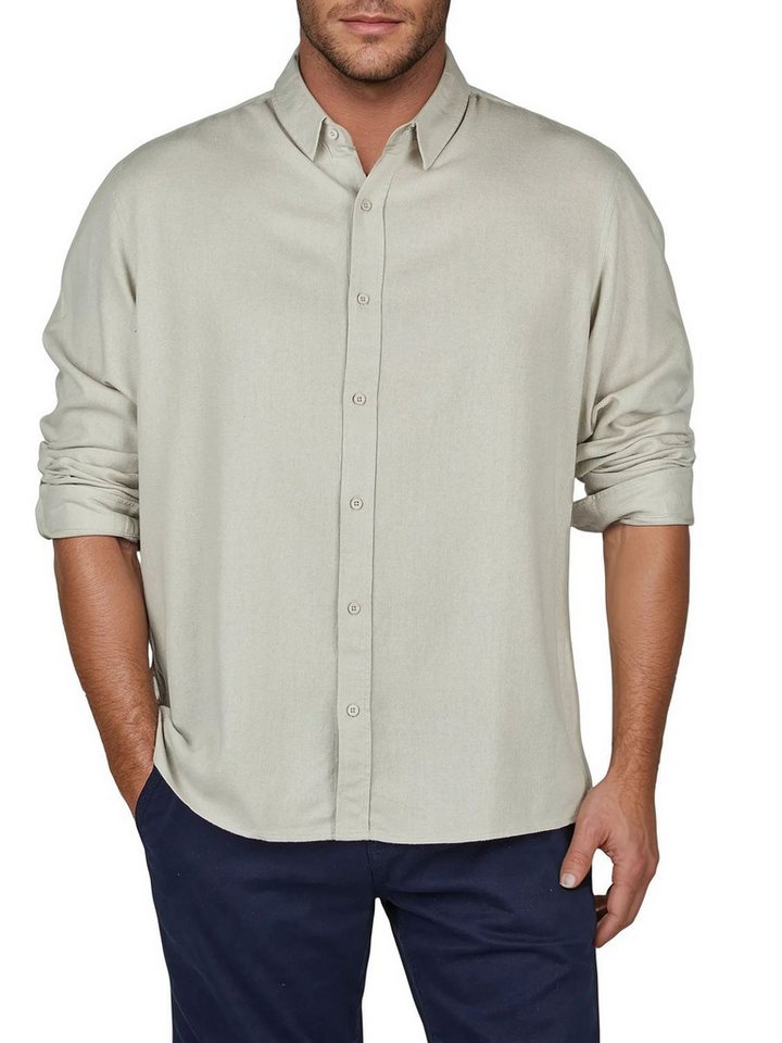 riverso Langarmhemd Herren Leinen Hemd RIVFabrizio Regular Fit (1-tlg)