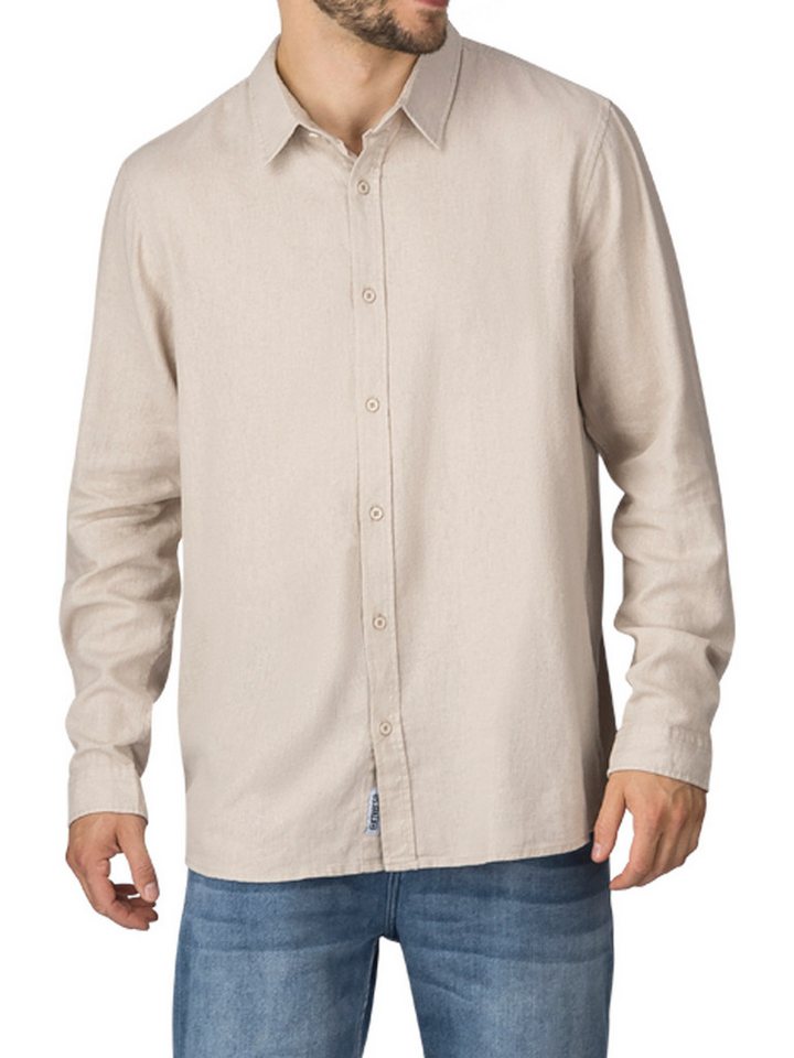 riverso Langarmhemd riverso Herren Leinen Hemd RIVFabio Regular Fit (1-tlg)